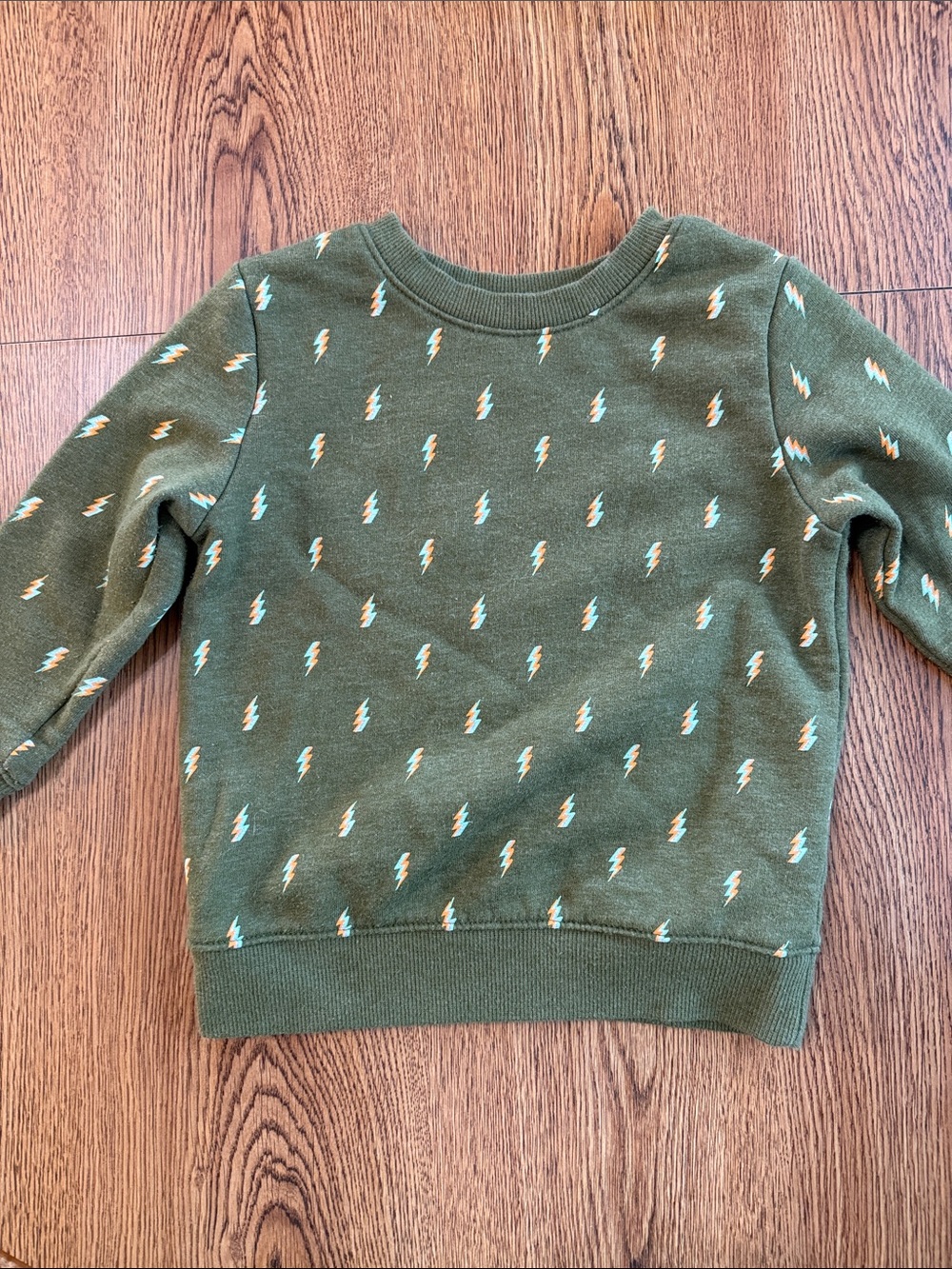 Cat & Jack Green Lightning Bolt Sweatshirt